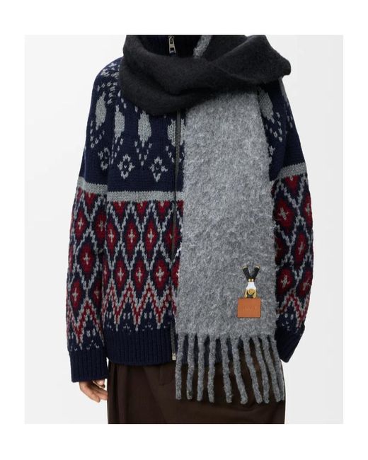 Loewe Multicolor Acrobat Embroidered Fringed Scarf for men