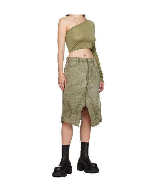 Rick Owens Green Belt Loop Skirt