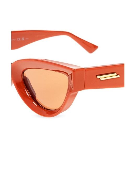 Bottega Veneta Pink Sharp Cat Eye Sunglasses