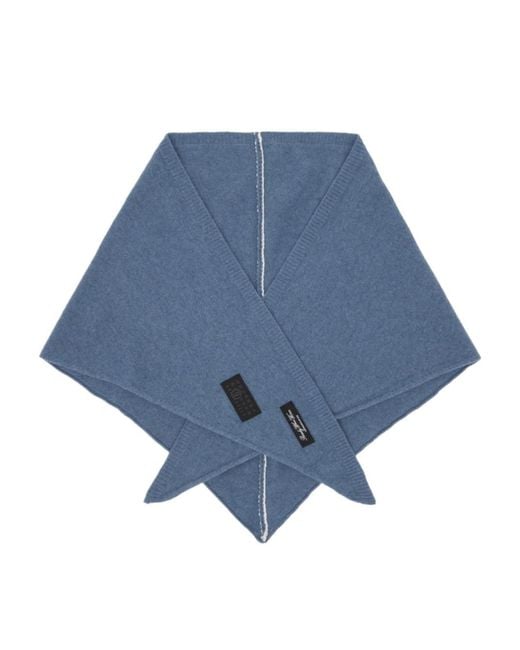 MM6 by Maison Margiela Blue Wool Blend Triangle Scarf