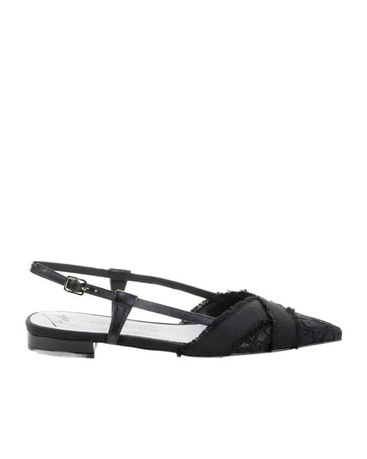 Roberto Festa Black Slingback Pointed Toe Flats