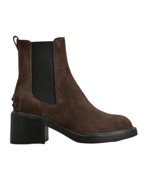 Tod's Brown Slip-On Ankle Boots