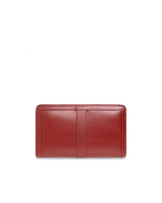 Versace Red Greca-Buckle Zip Wallet
