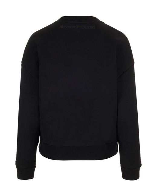 McQueen Black Knot-Detailed Crewneck Sweatshirt