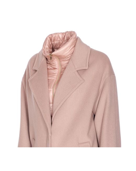 Herno Pink Single Breasted Padded Coat