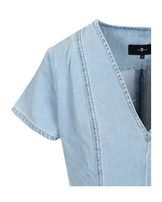 7 For All Mankind Blue Flared Dress