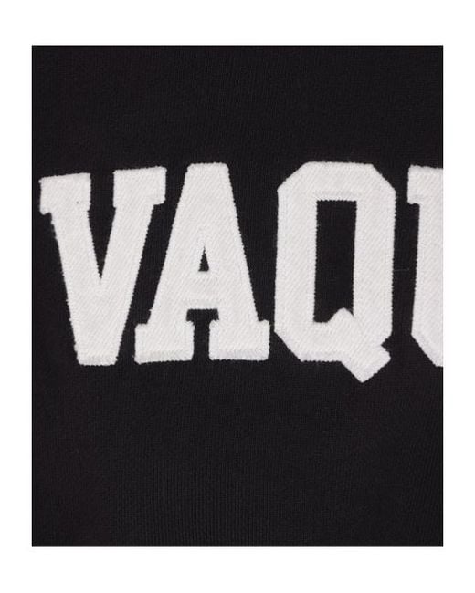 VAQUERA Black Cropped Logo Hoodie