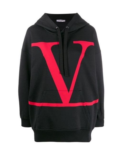 Valentino Black Vlogo Print Hoodie