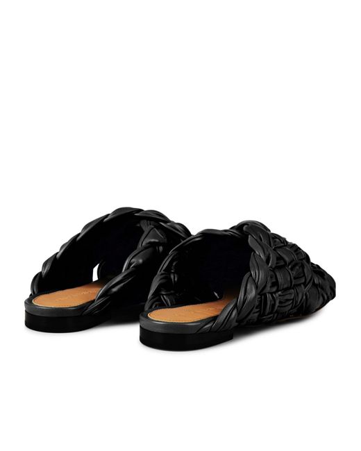 Bottega Veneta Black Sleek Flat Mules