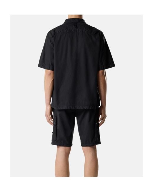 Stone Island Black Comfort-Fit Short-Sleeve Shirt With Chest Pocket for men