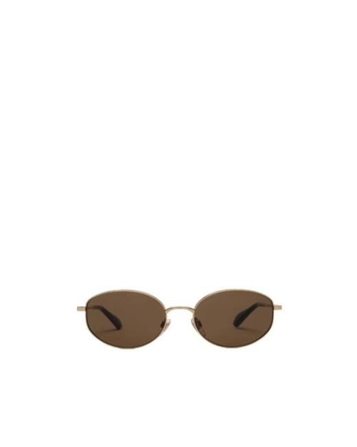 Burberry Multicolor Metal Check Oval Sunglasses