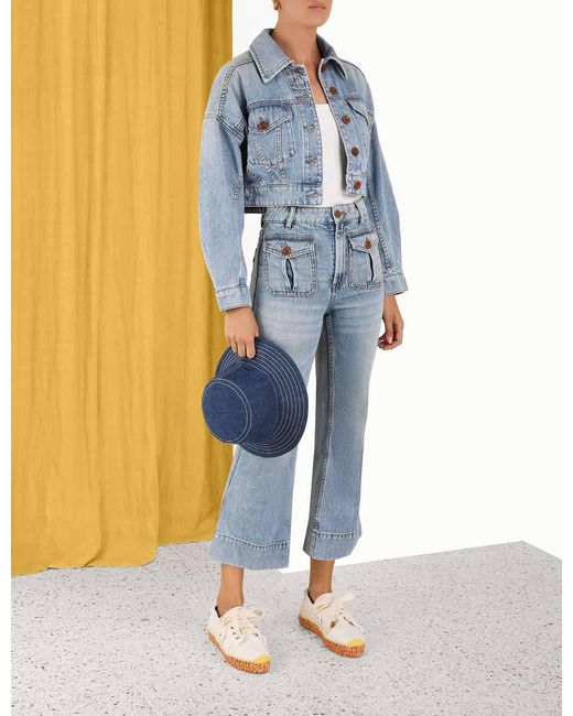 Zimmermann Blue Cropped Denim Jacket