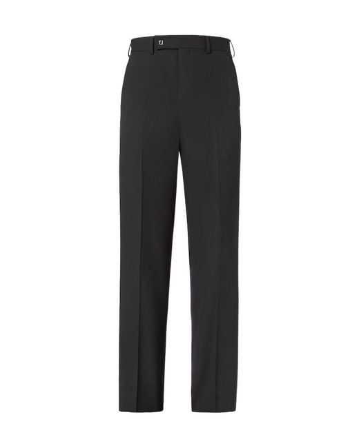 Fendi Black Tailored Straight-Leg Trousers for men