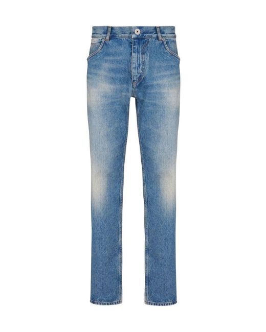 Balmain Blue Belt-Loop Jeans for men