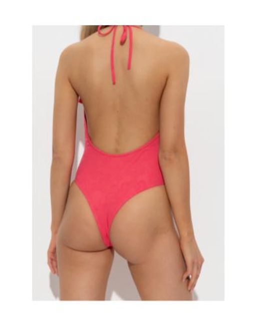 Balmain Red One Piece Swimsuit