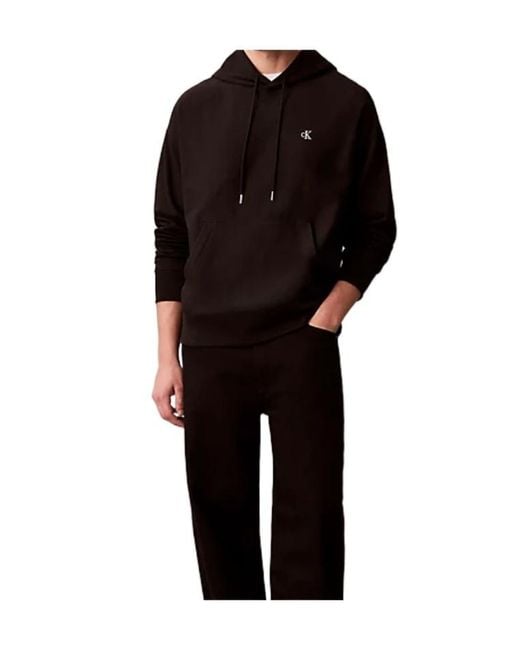 Calvin Klein Black Logo-Detail Cotton Hoodie for men