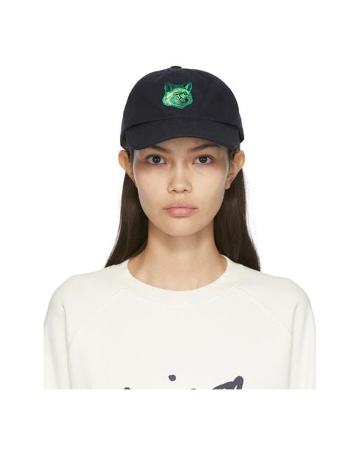 Maison Kitsuné White Embroidered Baseball Hat