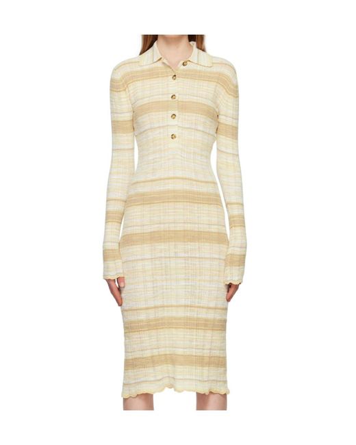 Acne Natural Striped Button Dress