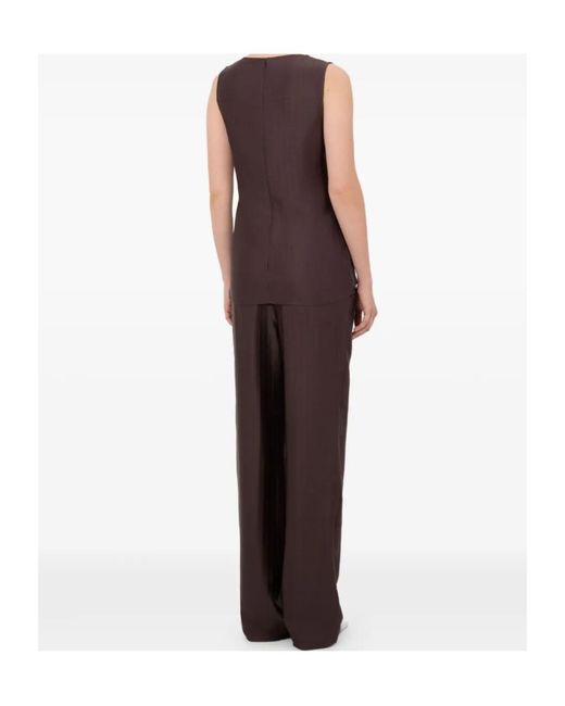 Loulou de Saison Brown Fonda Draped Asymmetric Top