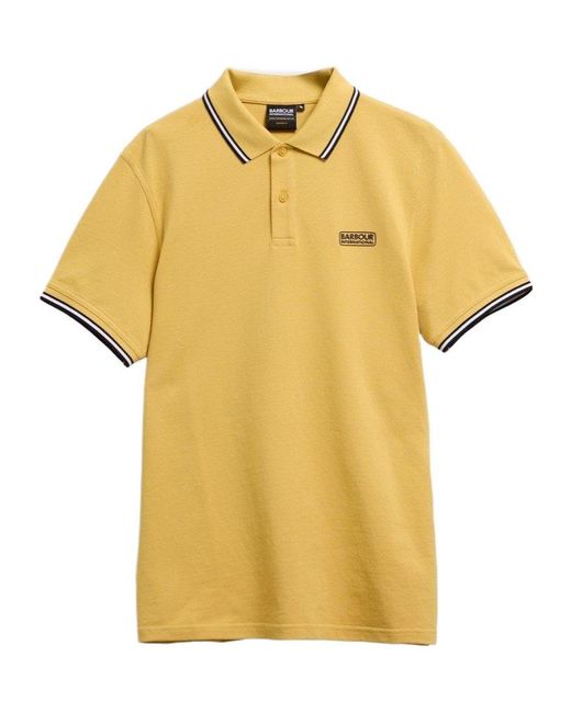 Barbour Yellow Evan Logo Polo Shirt for men