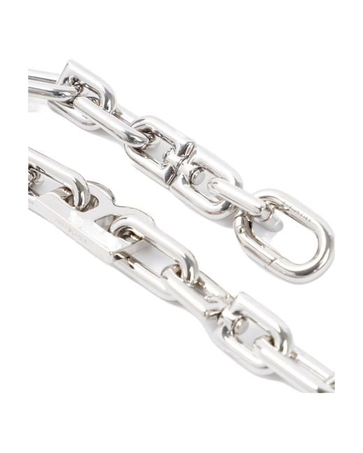Balenciaga Metallic B Chain Thin Necklace for men