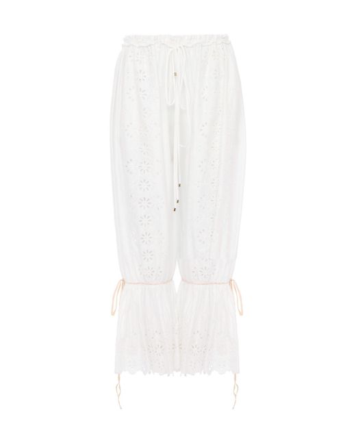 Chloé White Fluid Drawstring Pants