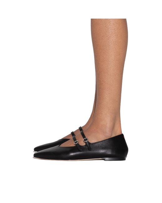 Aeyde Black Minimalist Flat Shoes
