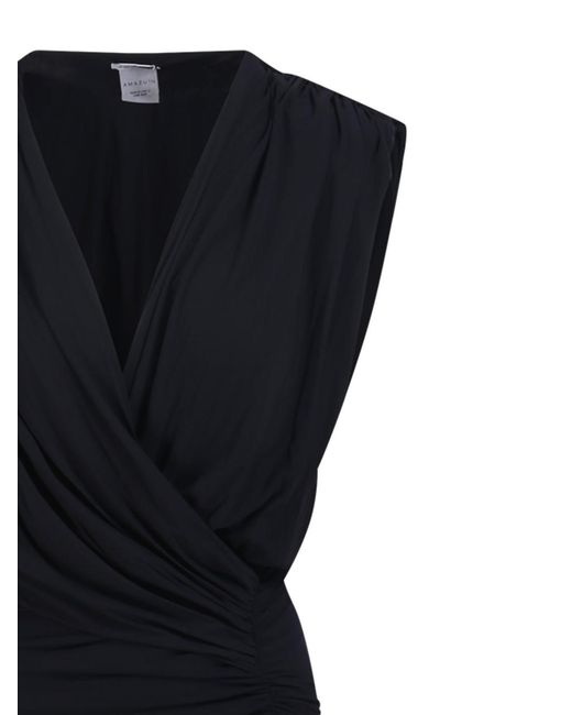 Amazuìn Black Meghan Draped Maxi Dress