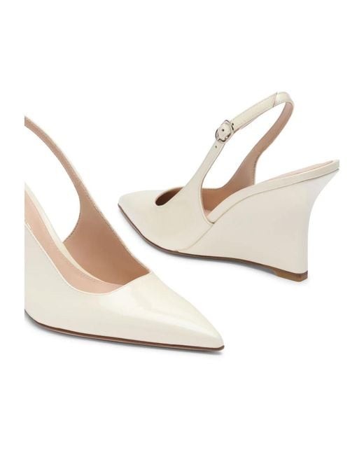 Stuart Weitzman White Vinnie Sling Wedge 85