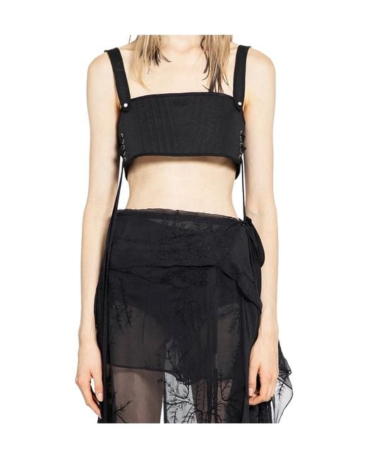 Ann Demeulemeester Black Mini Tight-Fitting Vest