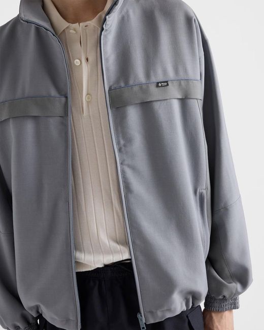 Prada Gray Mohair Wool Jacket for men