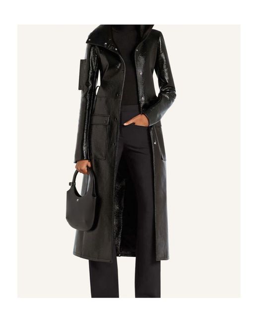 Courreges Black Cotton Polyurethane Elastane Viscose Coat