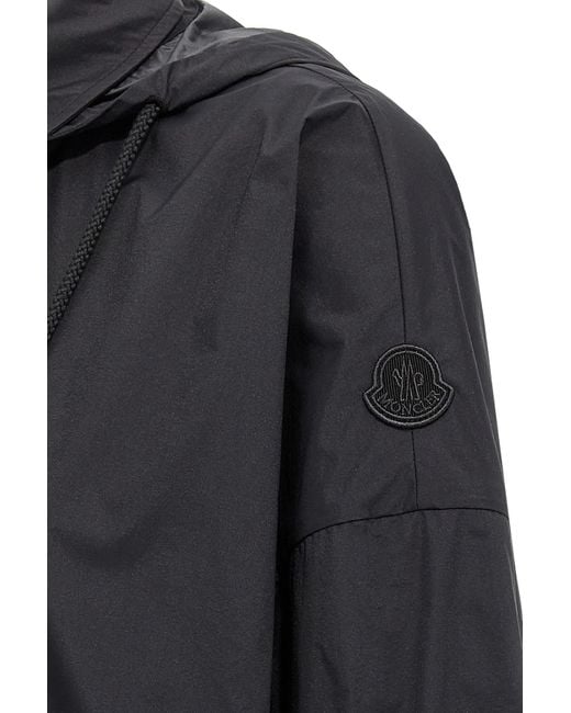 Moncler Black Zip-Up Hooded Jacket