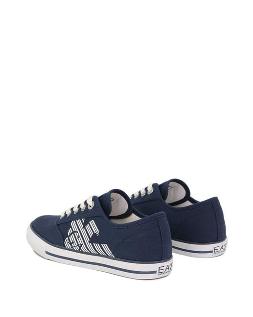 EA7 Blue Logo Strapped Casual Sneakers for men