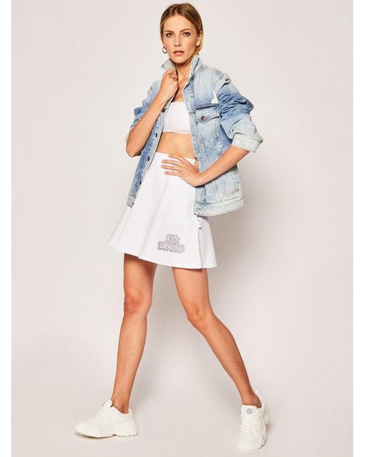 Moschino White Logo Details Skirt