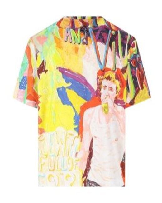 Loewe Multicolor Printed Cotton Oversize T-Shirt for men