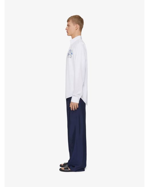 Givenchy White Logo Long-Sleeved Shirt for men