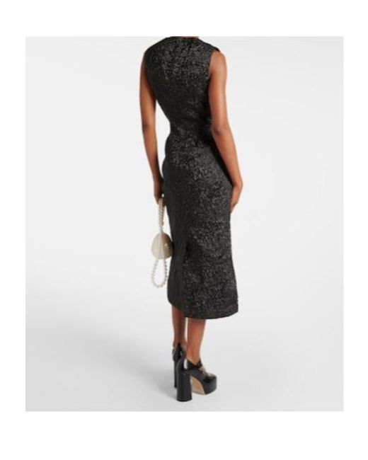Simone Rocha Black Cloqué Midi Dress