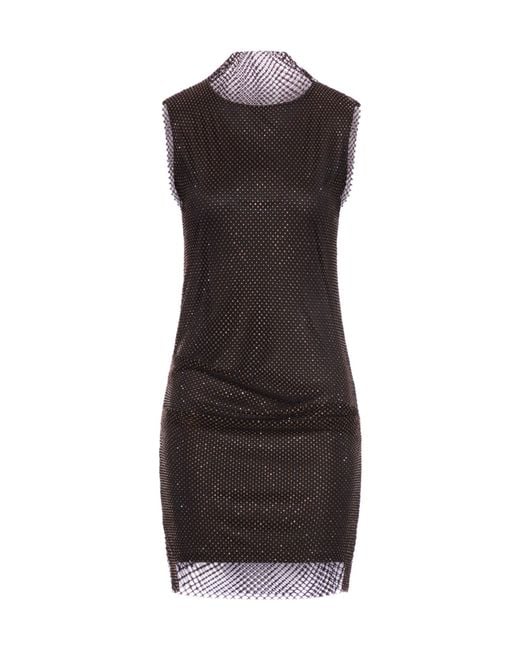 Sportmax Black Sleeveless Dress With Rhinestone