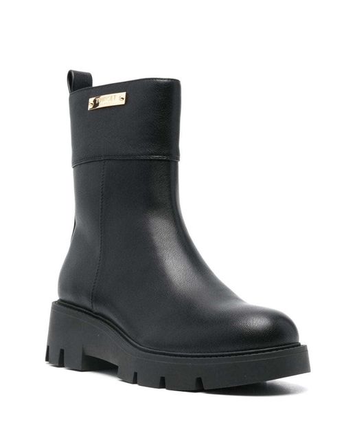 Twinset Black Logo-Plaque Boots