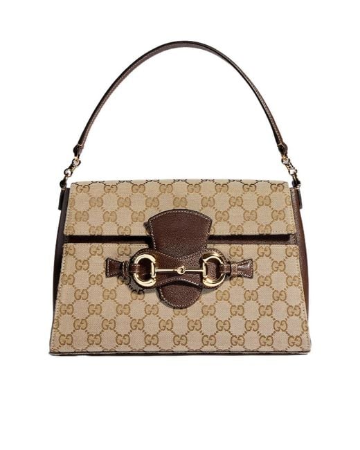 Gucci Natural Horsebit Duomo Medium Top Handle Bag