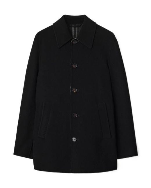 Burberry Black Short Wool Car Coat for men