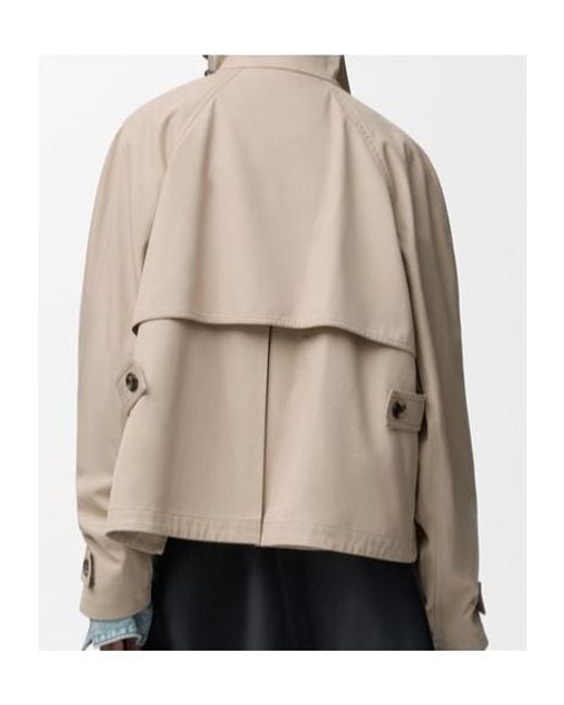 Loewe Natural Funnel-Neck Long-Sleeve Cotton Blend Parka Jacket