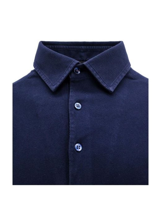 Loro Piana Blue Short Sleeved Polo Shirt for men