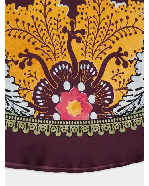 LaDoubleJ Purple Place-Print Maxi Skirt