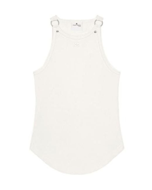 Courreges White Courrges Buckle 90's Rib Tank Top