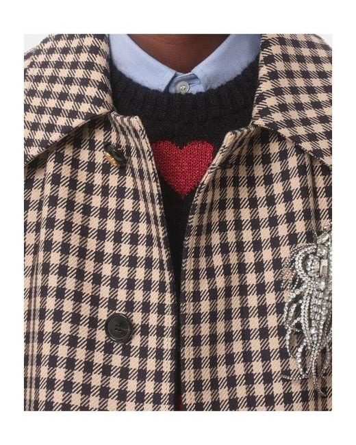 Valentino Brown Checked Single-Breasted Coat for men