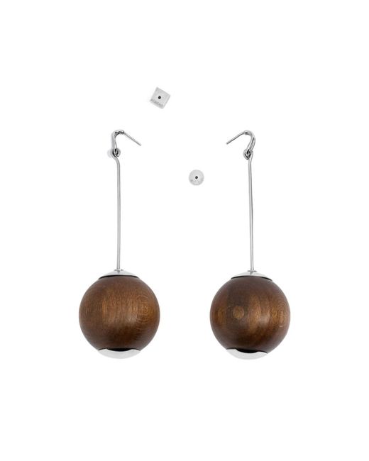 Jacquemus White Dangling Ball Earrings