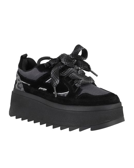 Ash Black Thick-Soled Casual Shoes