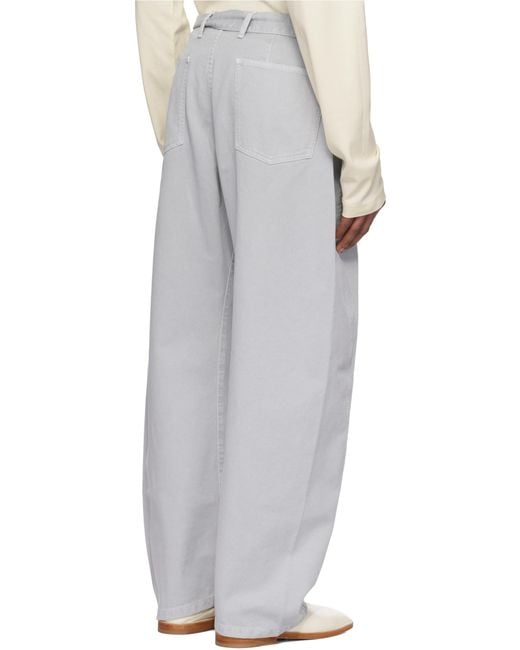 Lemaire Gray Twisted Belted Jeans